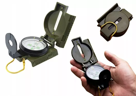 Kompas Turystyczny Busola Miarka Fluorescencyjne Wskazówki Aluminiowy - Zabawki