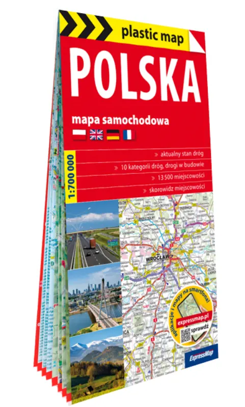Polska. Foliowana mapa samochodowa, 1:700 000 - Książki