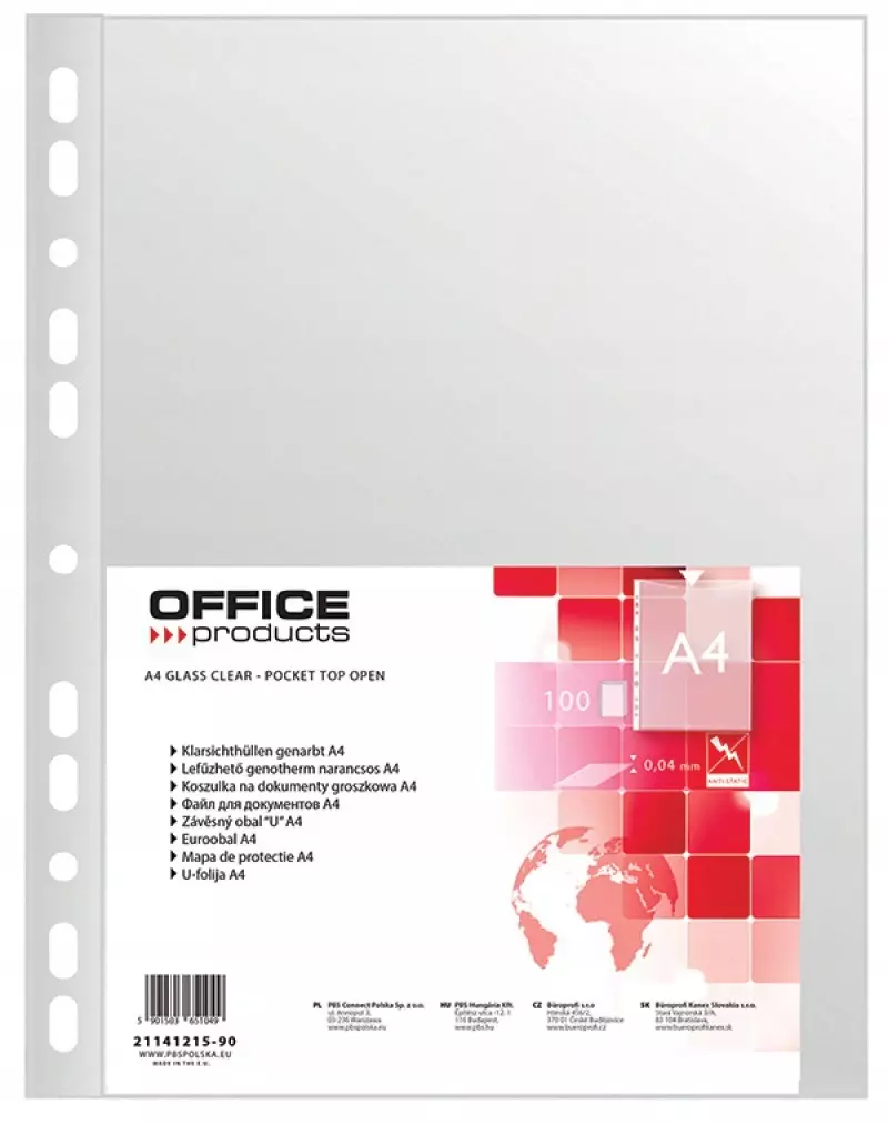 Koszulki A4 na dokumenty, 100 sztuk - Papiernicze i szkolne