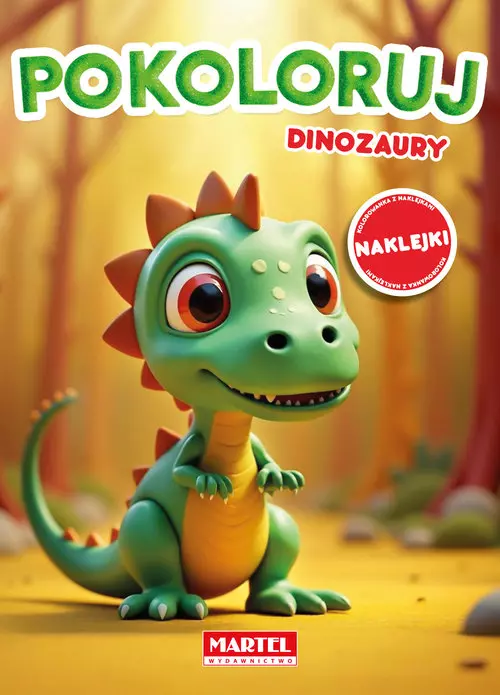 Kolorowanka Pokoloruj dinozaury z naklejkami - Książki