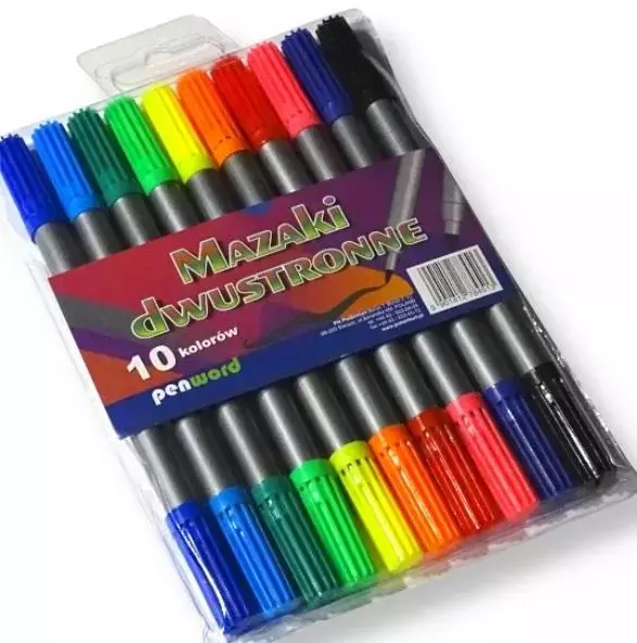 Mazaki dwustronne 10 kolorów - Papiernicze i szkolne