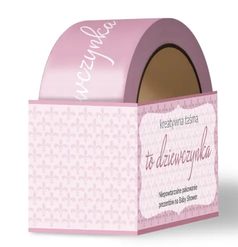 Taśma do pakowania prezentów na Baby shower. To dziewczynka - Papiernicze i szkolne