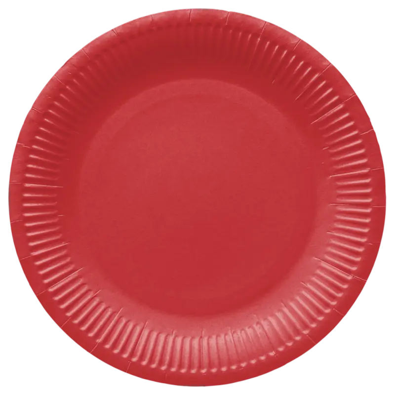 Talerze papierowe Round 18 cm, czerwone (8 sztuk) - Papiernicze i szkolne
