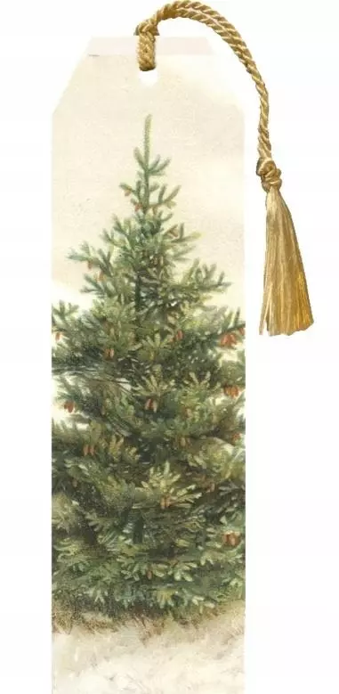 Zakładka 124 ze wstążką Jodła zimą Święta - Książki
