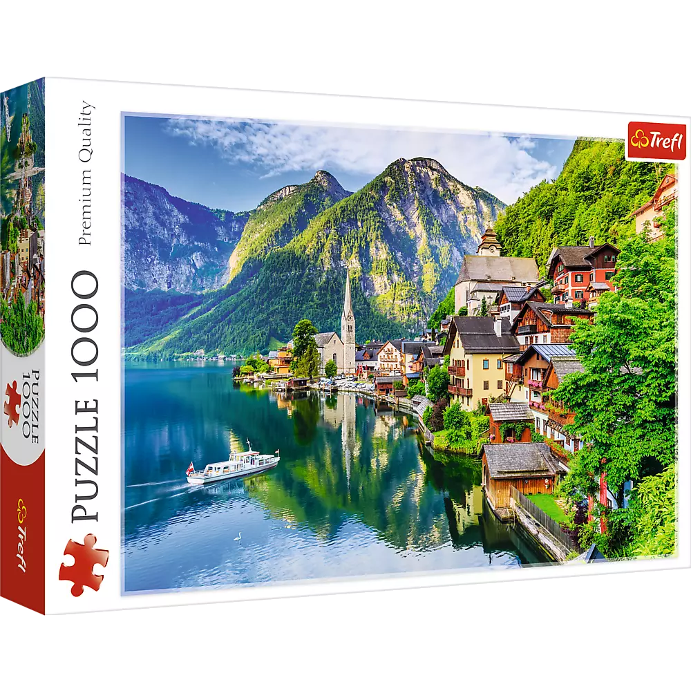 Puzzle dla z motywem miasta Hallstatt nad jeziorem w Austrii 1000 elementów