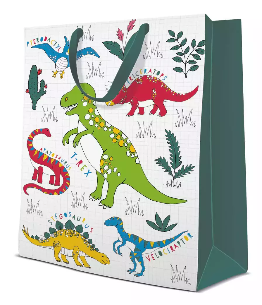 Torebka prezentowa Dinozaury, bardzo duża - Papiernicze i szkolne