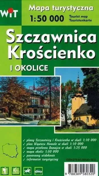 Mapa turystyczna Szczawnicy, Krościenka i okolic w skali 1:50 000 - Książki