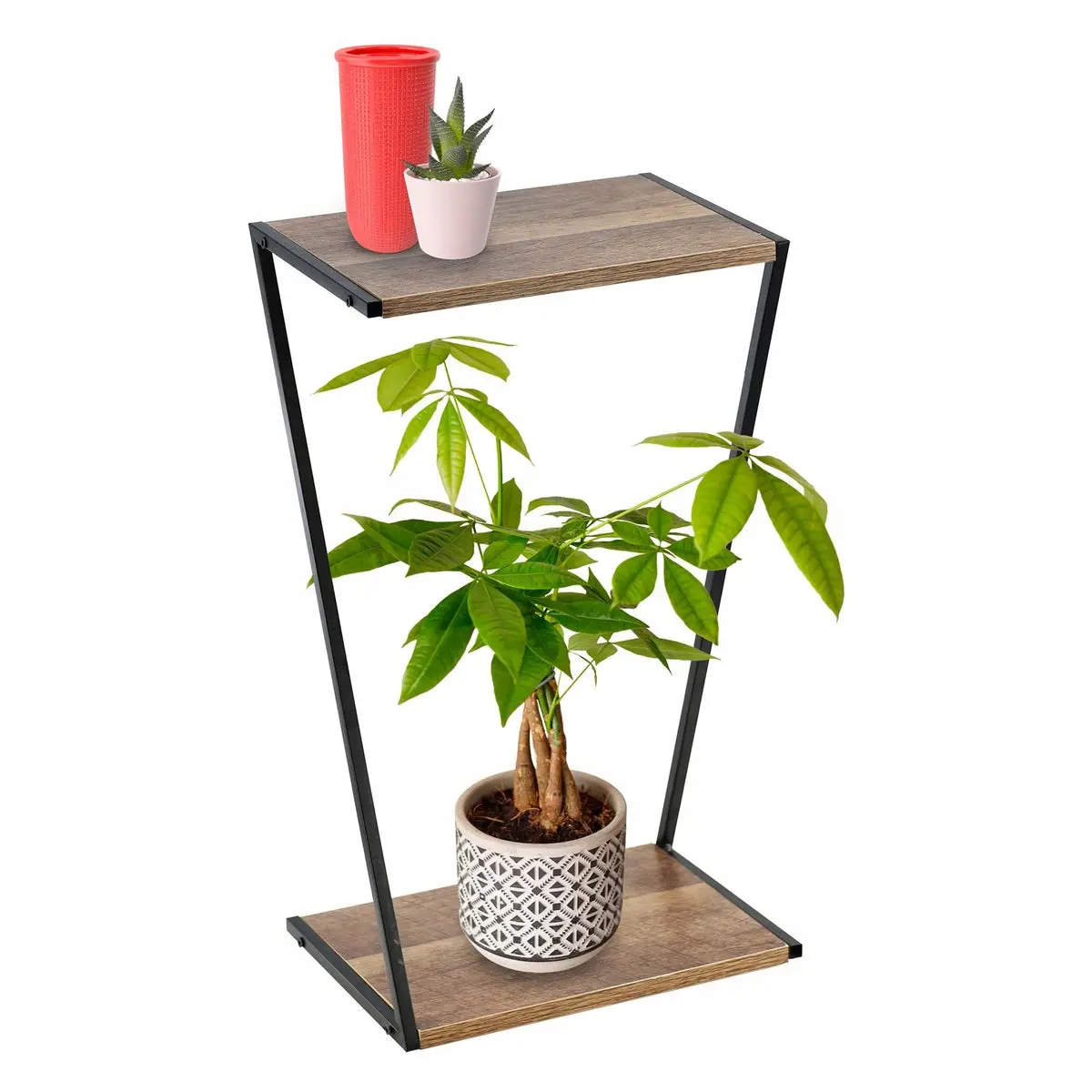 Regał Stolik na Kwiaty Kwietnik 2 Poziomy 29x20x50CM MDF Metal - Elektronika i akcesoria