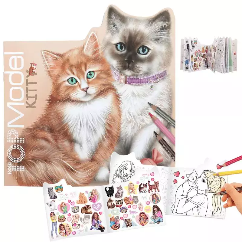Szkicownik Kitty Top Model z naklejkami 12713A - Papiernicze i szkolne
