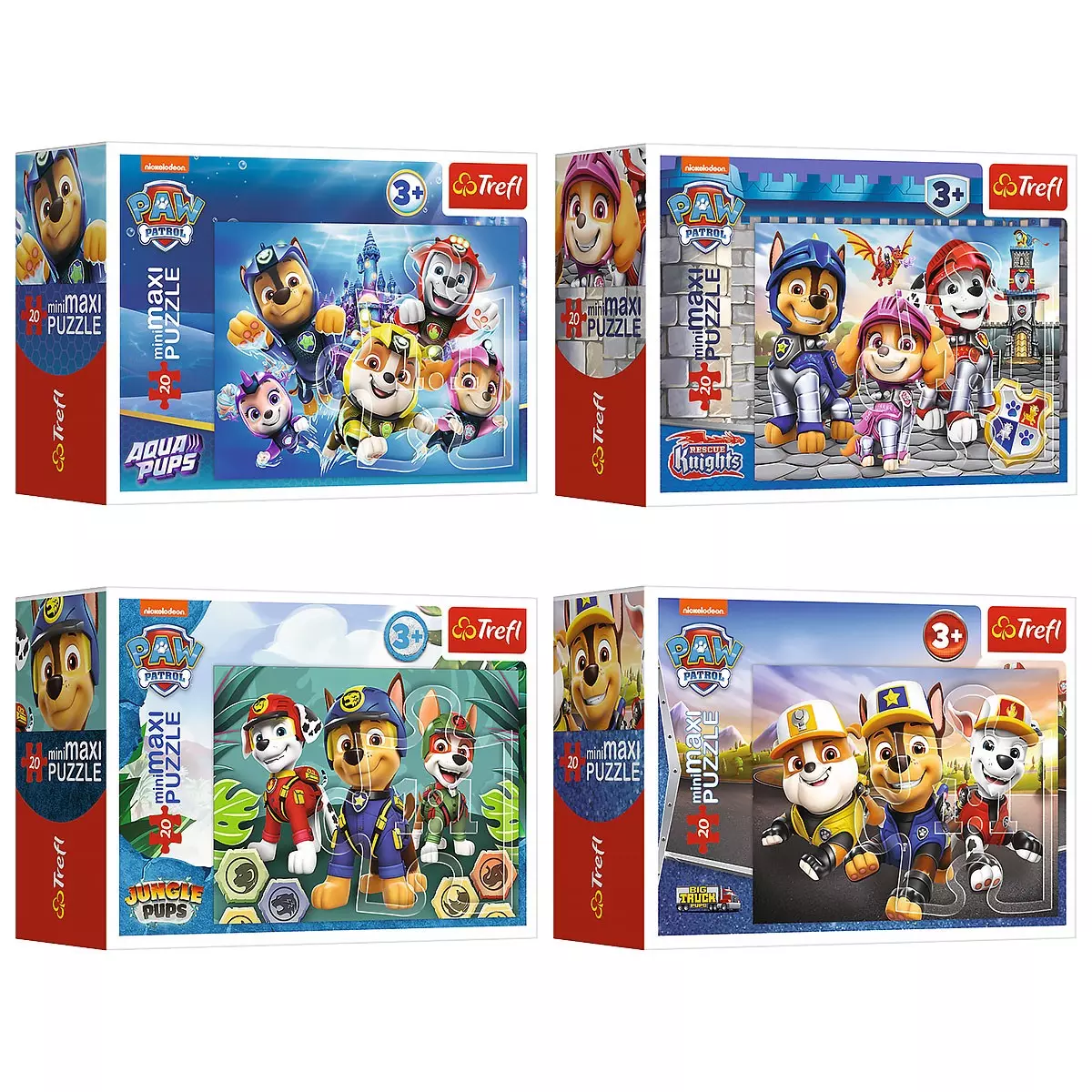 Puzzle mini maxi 20 elementów. Wesołe pieski, mix wzorów - Puzzle