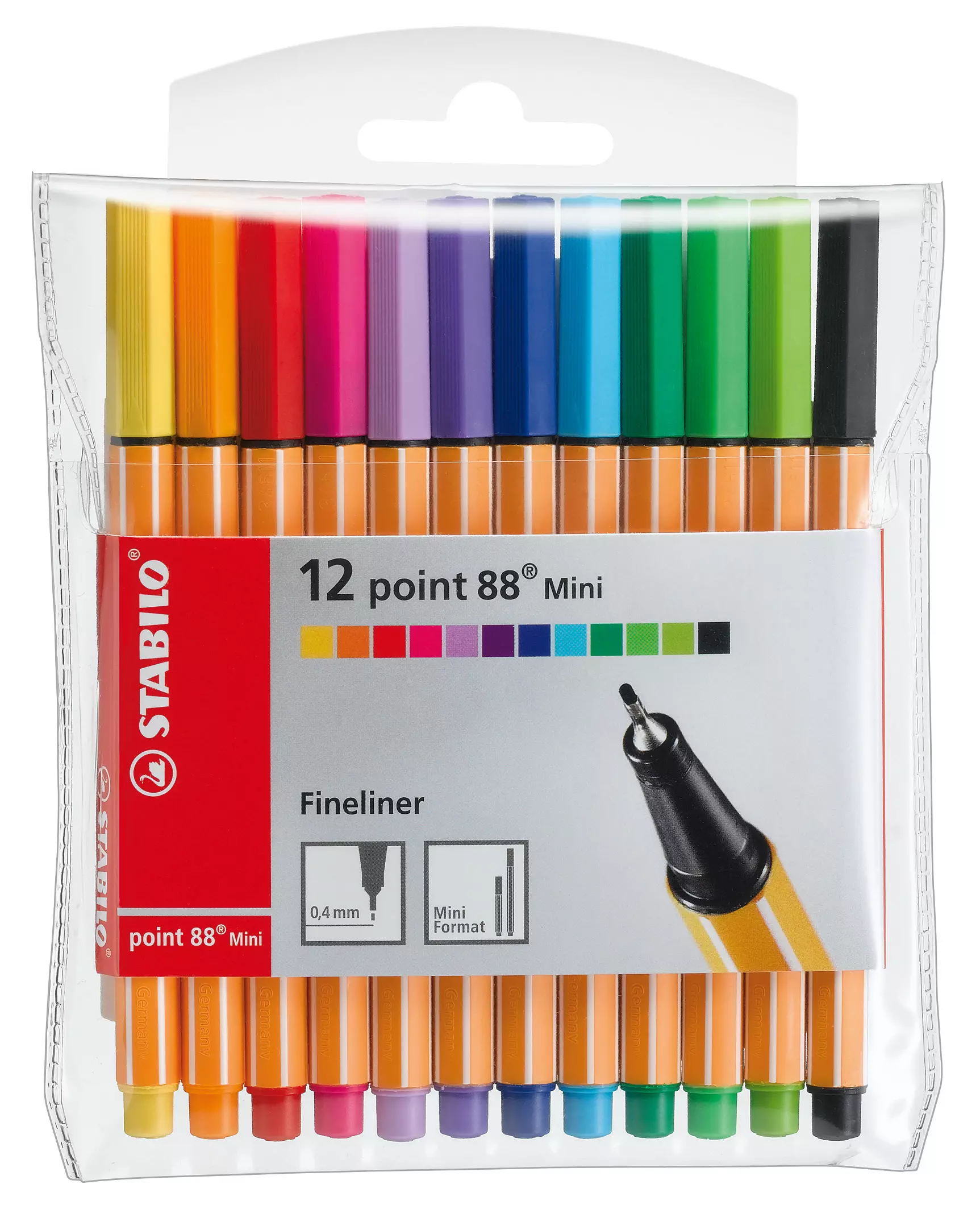 Cienkopisy Mini podstawowe kolory (12 sztuk) - Papiernicze i szkolne