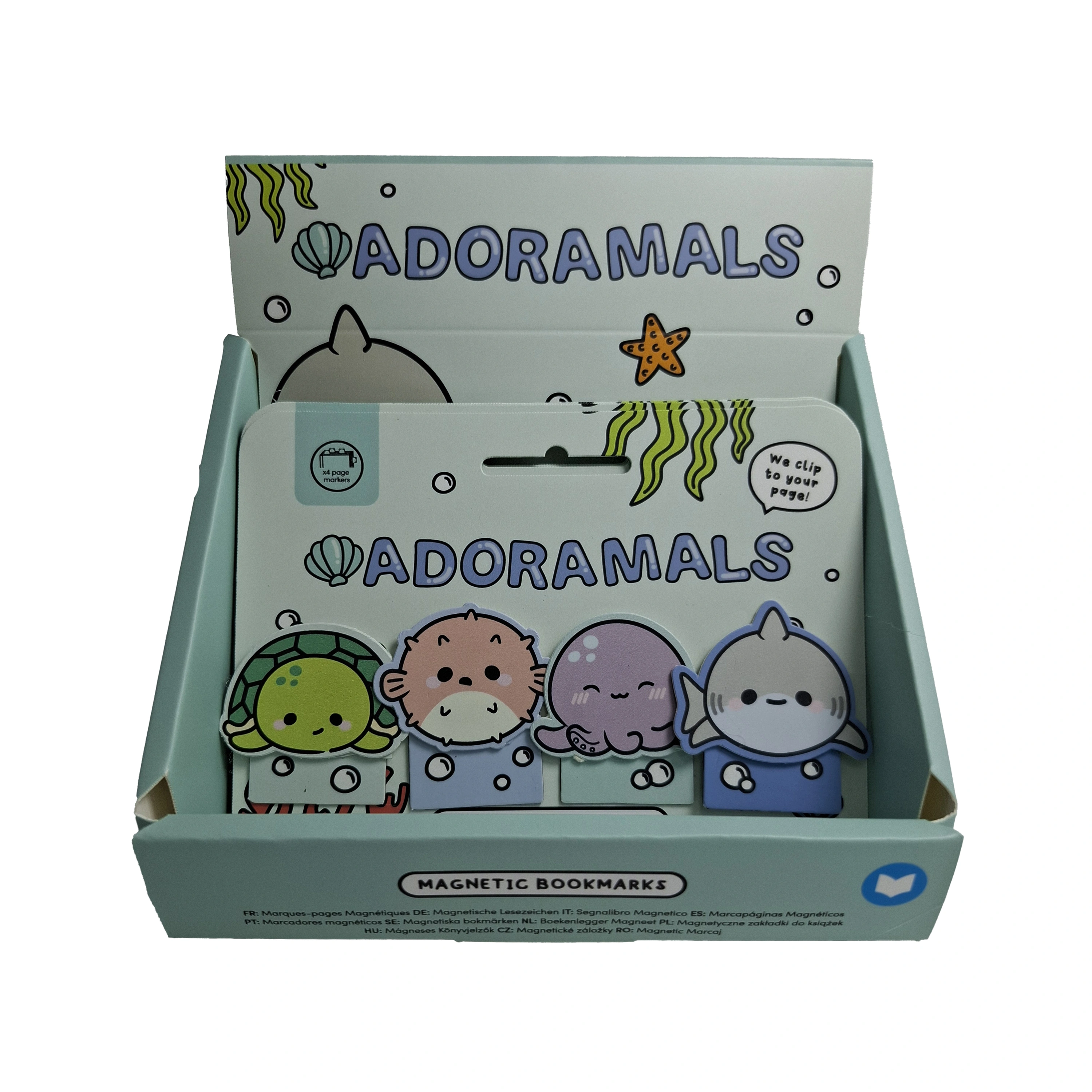 Zakładki magnetyczne do książek, zestaw - Adoramals Ocean - Papiernicze i szkolne