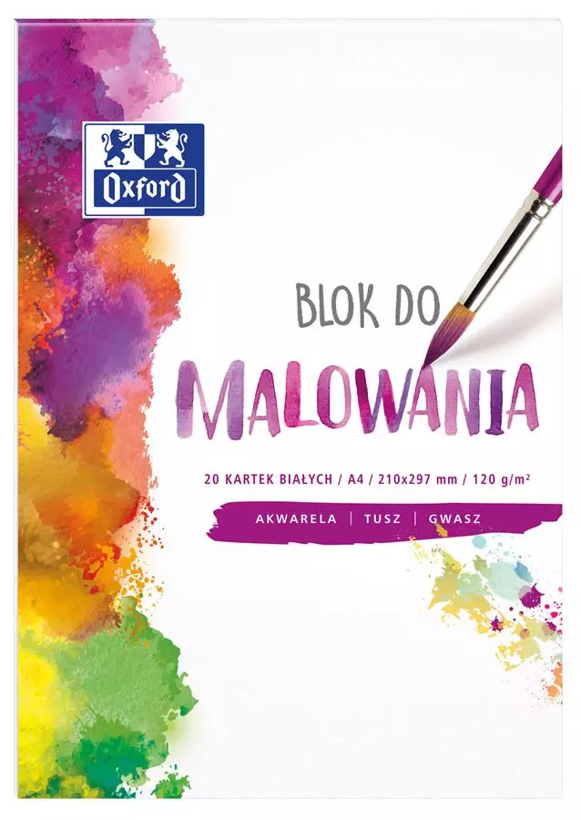 Blok Do Malowania Oxford A4 20k 120g Biały - Papiernicze i szkolne