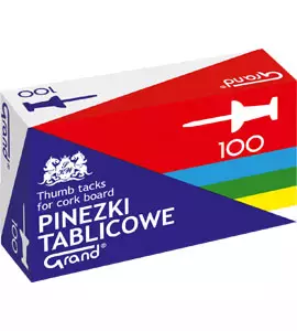 Pinezki kolorowe (100 sztuk) - Papiernicze i szkolne