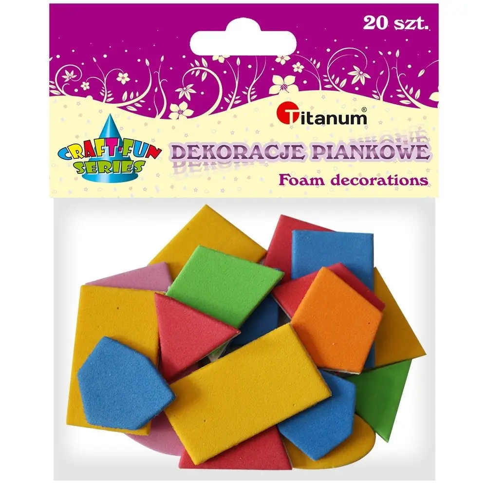 Dekoracje piankowe Titanum, 20 szt. - figury geometryczne (284836) - Papiernicze i szkolne