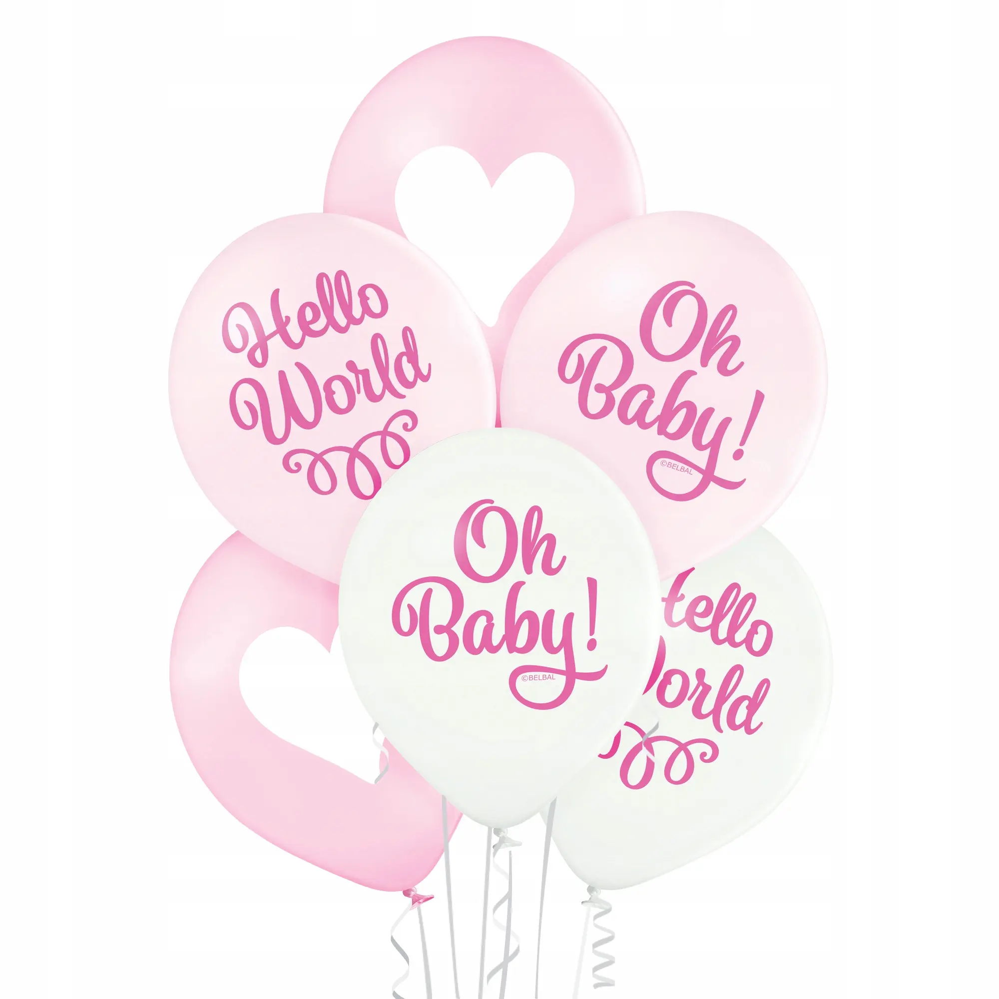 Balony Belbal 12", D11, Oh Baby dziewczynka, 6szt. - Papiernicze i szkolne