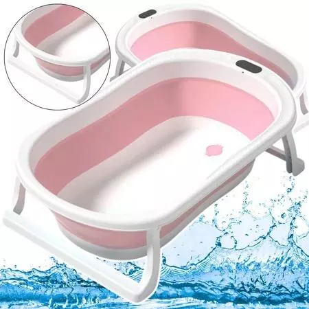Wanienka do kąpieli składana antypoślizgowe różowa - Mama i dziecko