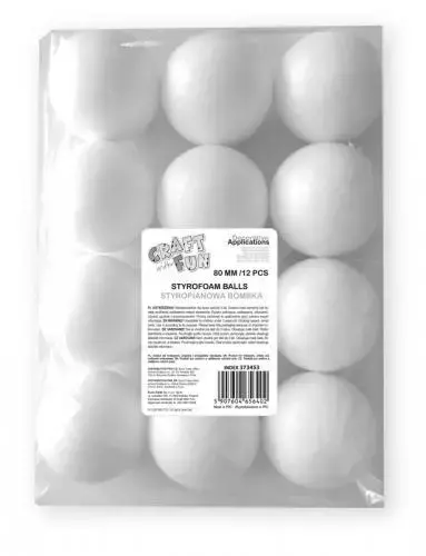 Bombki styropianowe, 12 sztuk - Zabawki