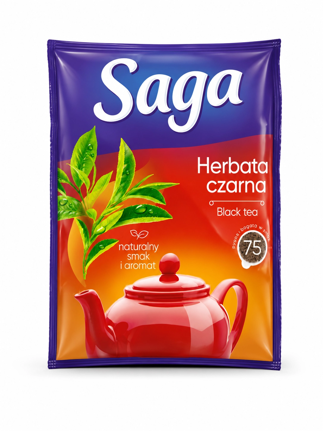 Herbata ekspresowa Saga (75 torebek) - Papiernicze i szkolne