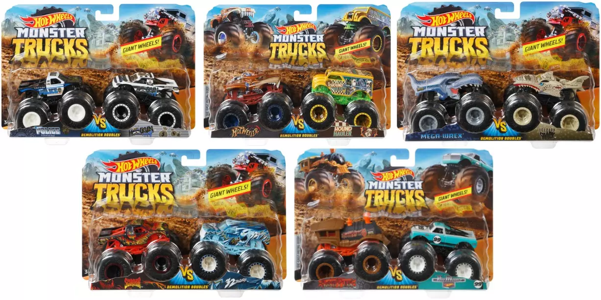 Hot Wheels. FYJ64 Monster Truck. Dwupak pojazdów, mix kolorów - Zabawki