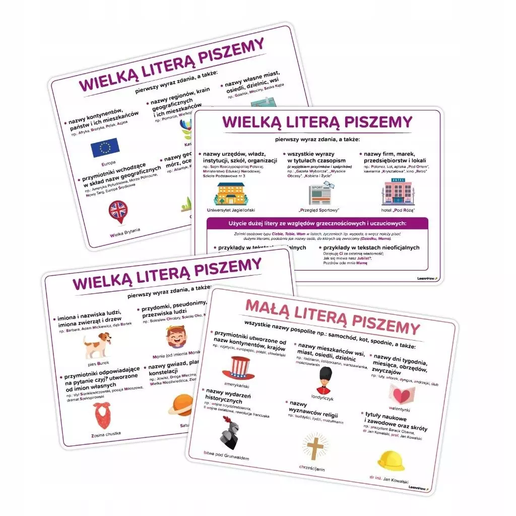 Plansze edukacyjne - zasady pisowni - Książki