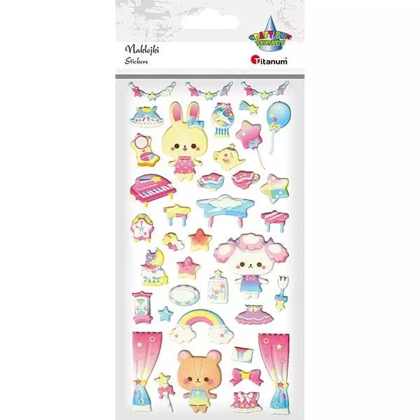 Naklejki wypukłe dla dziewczynki 38szt - Papiernicze i szkolne