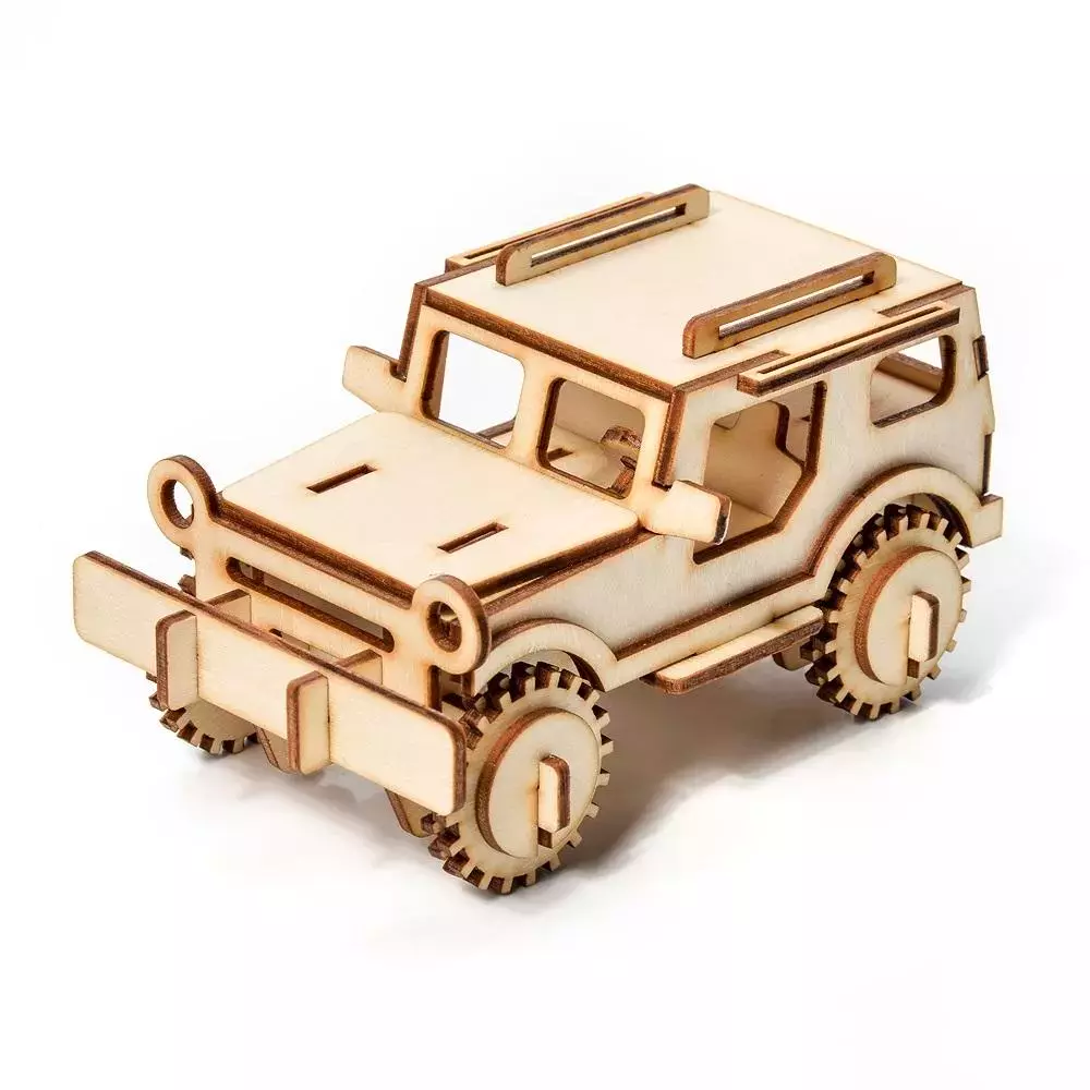 Puzzle drewniane Model 3D Jeep - Zabawki