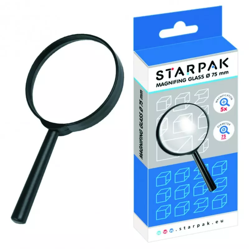Lupa powiększająca, średnica 75 mm - Papiernicze i szkolne