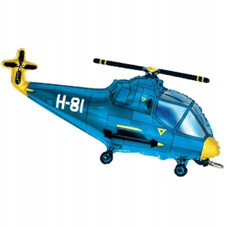 Balon foliowy 14" FX - Helikopter (niebieski), niepakowany - Papiernicze i szkolne