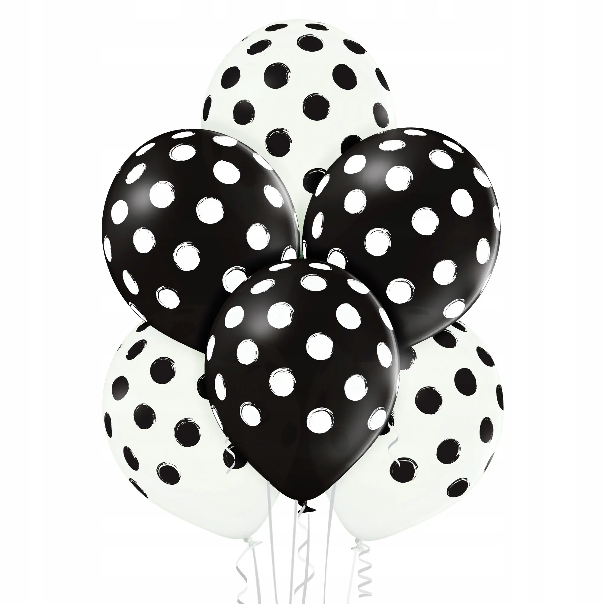 Balony Belbal 12", D11, pędzel w groszki, 6szt. - Papiernicze i szkolne