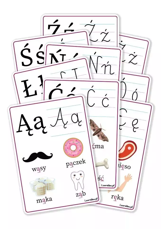Plansze eukacyjne A5 - Alfabet rozszerzenie 9 kart - Książki