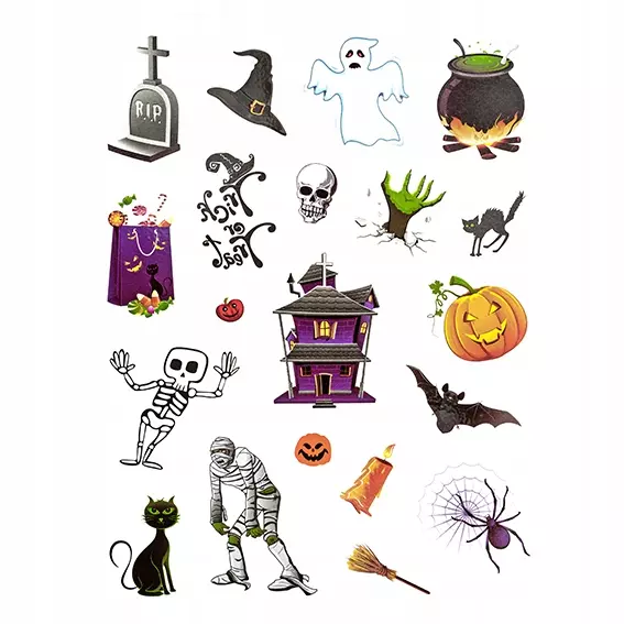 Tatuaże na HALLOWEEN - DpCraft - kolorowe, 23 szt. - Impreza