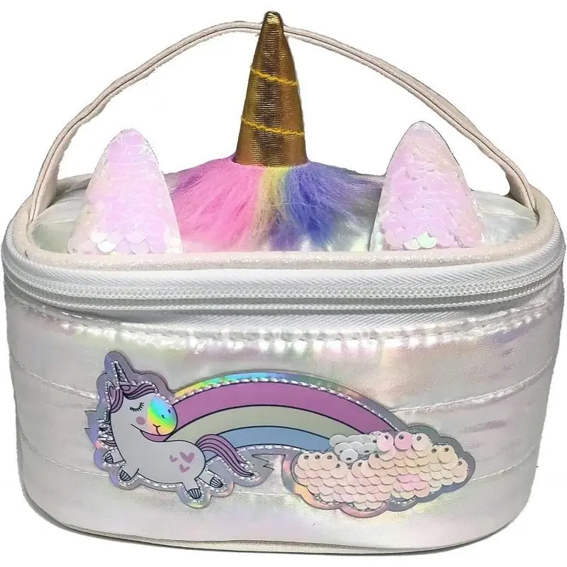 Kosmetyczka puff Jednorożec biała - Mama i dziecko