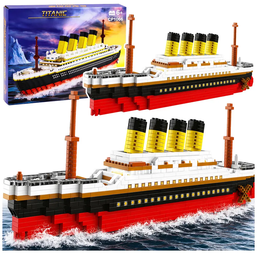 Zestaw Klocki Konstrukcyjne Statek Titanic Duży Model 60 cm 3327 el. - Zabawki