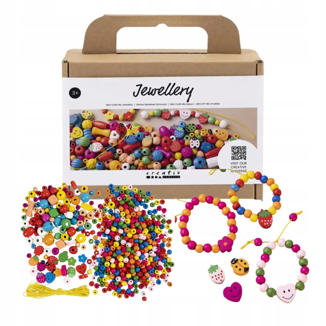 ZESTAW Z KORALIKAMI DO BIŻUTERII DLA DZIECI 3+ - Zabawki