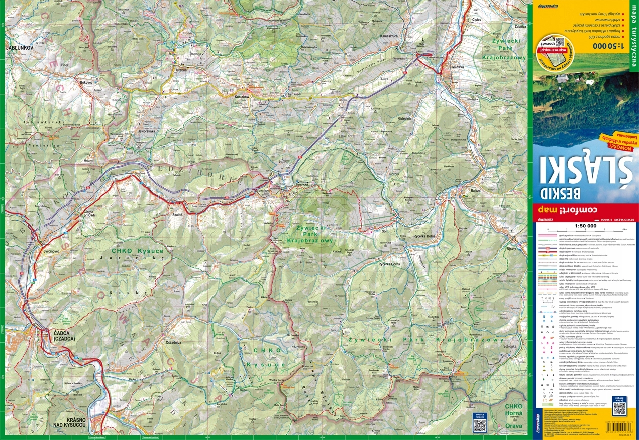 Beskid Śląski; laminowana mapa turystyczna 1:50 000 - Książki