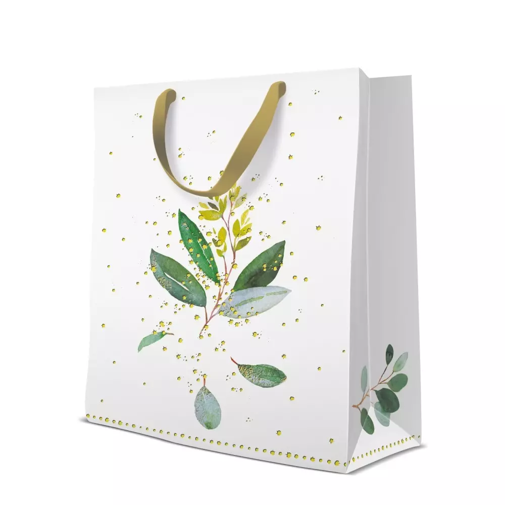 Torebka prezentowa Golden Eucalyptus, średnia - Papiernicze i szkolne