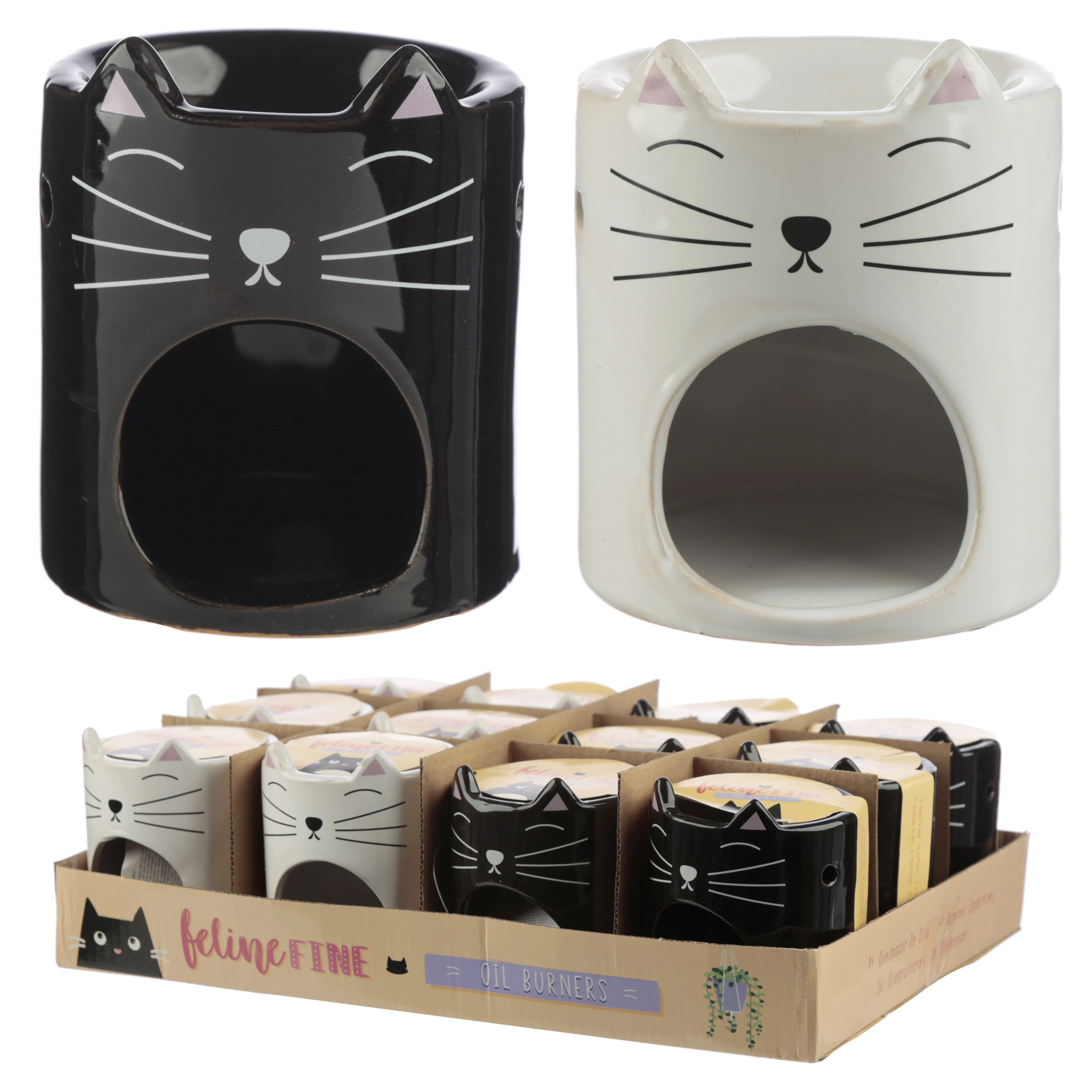 Kominek - podgrzewacz do olejków - Kot Feline - Mama i dziecko