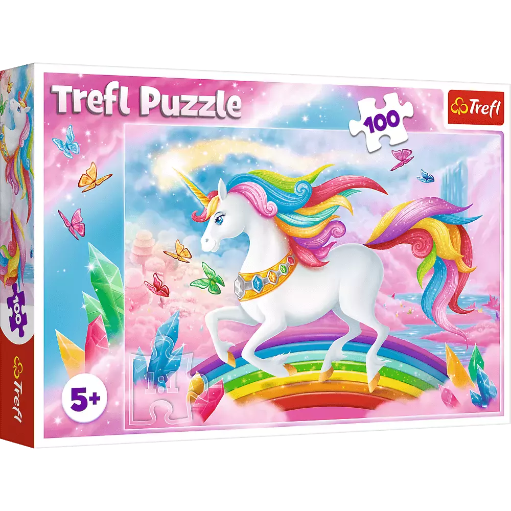 Puzzle dla dzieci z jednorożcem Trefl W kryształowym świecie 100 elementów
