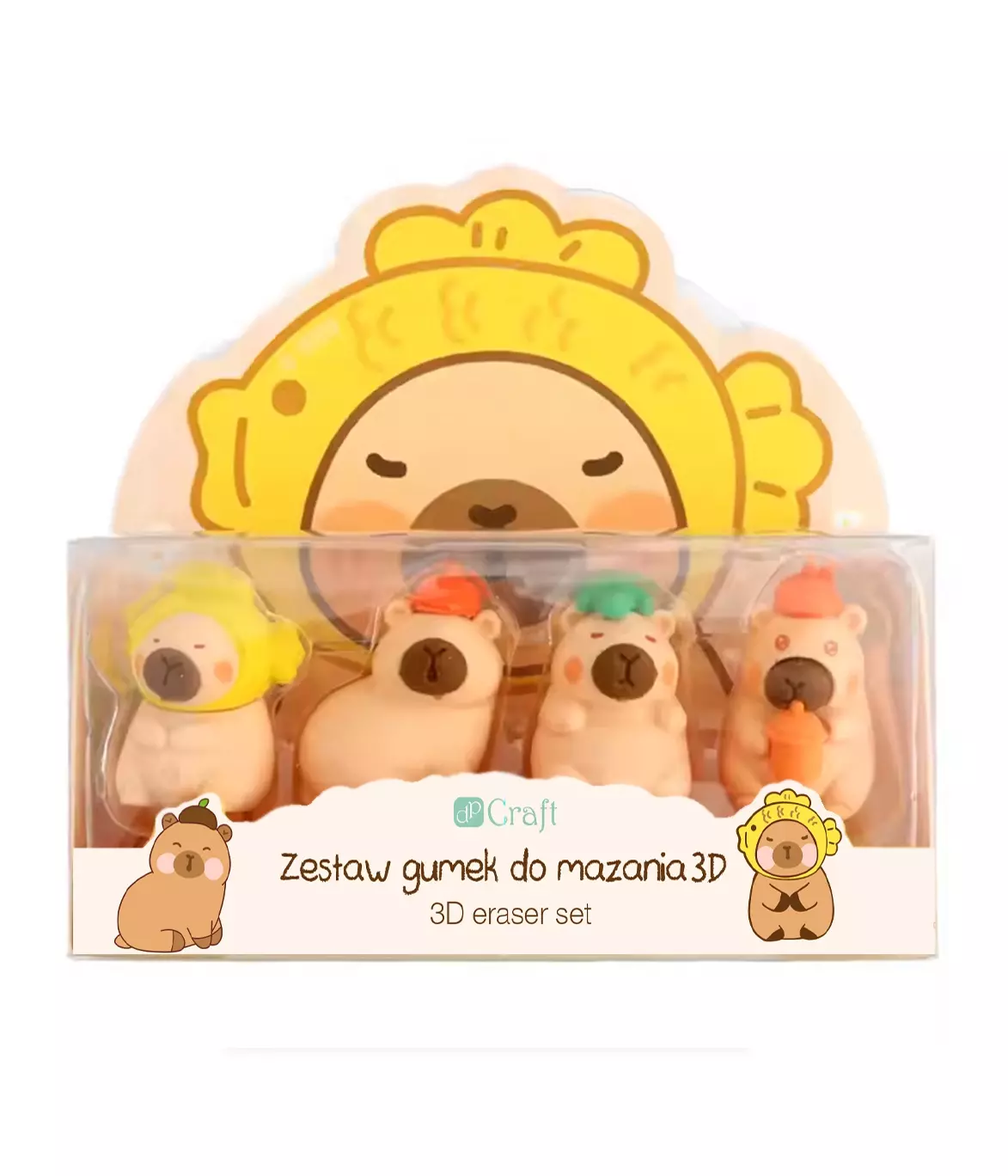 Gumki do mazania 3D Kapibara 4szt - Papiernicze i szkolne