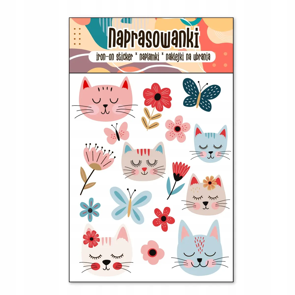 Naprasowanki, Naplamki, Termo Naklejki na Ubrania DTF - Kotki - Zabawki