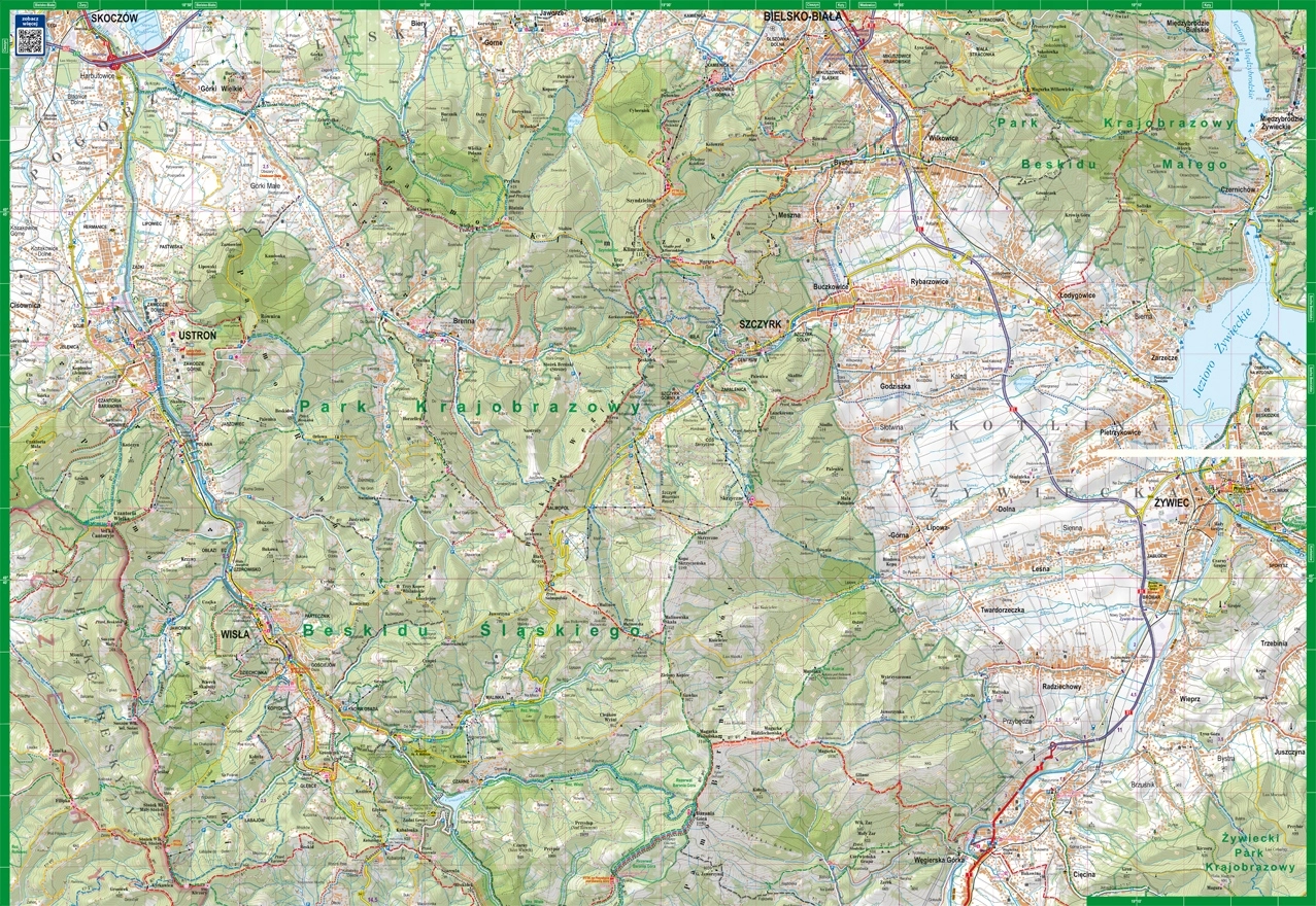 Beskid Śląski; laminowana mapa turystyczna 1:50 000 - Książki