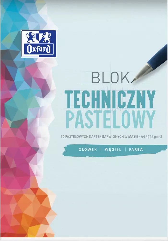 Blok techniczny A4 Oxford 10 kartek, Pastelowy - Papiernicze i szkolne