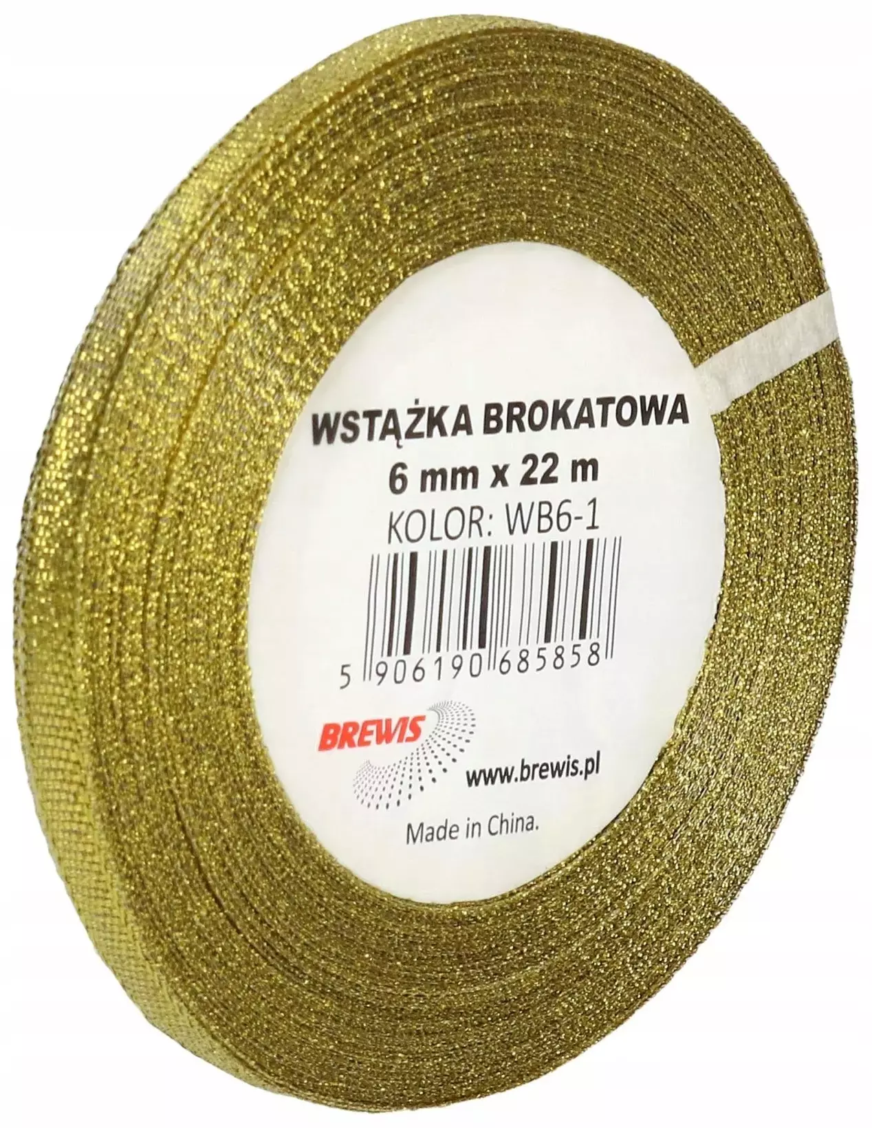 Wstążka brokatowa złota 6mmx22m - Papiernicze i szkolne