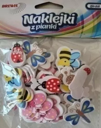 Naklejki z pianki owady 50szt - Papiernicze i szkolne