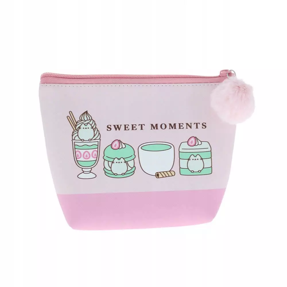 PUSHEEN piórnik mały, kosmetyczka z pomponem 15x19x5cm SWEET MOMENTS - Papiernicze i szkolne