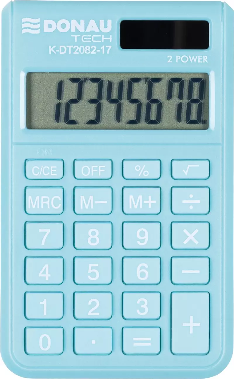 Kalkulator kieszonkowy DONAU TECH 97x60x10 mm jasnoniebieski - Papiernicze i szkolne