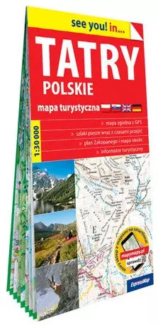 Tatry polskie; papierowa mapa turystyczna 1:30 000 - Książki
