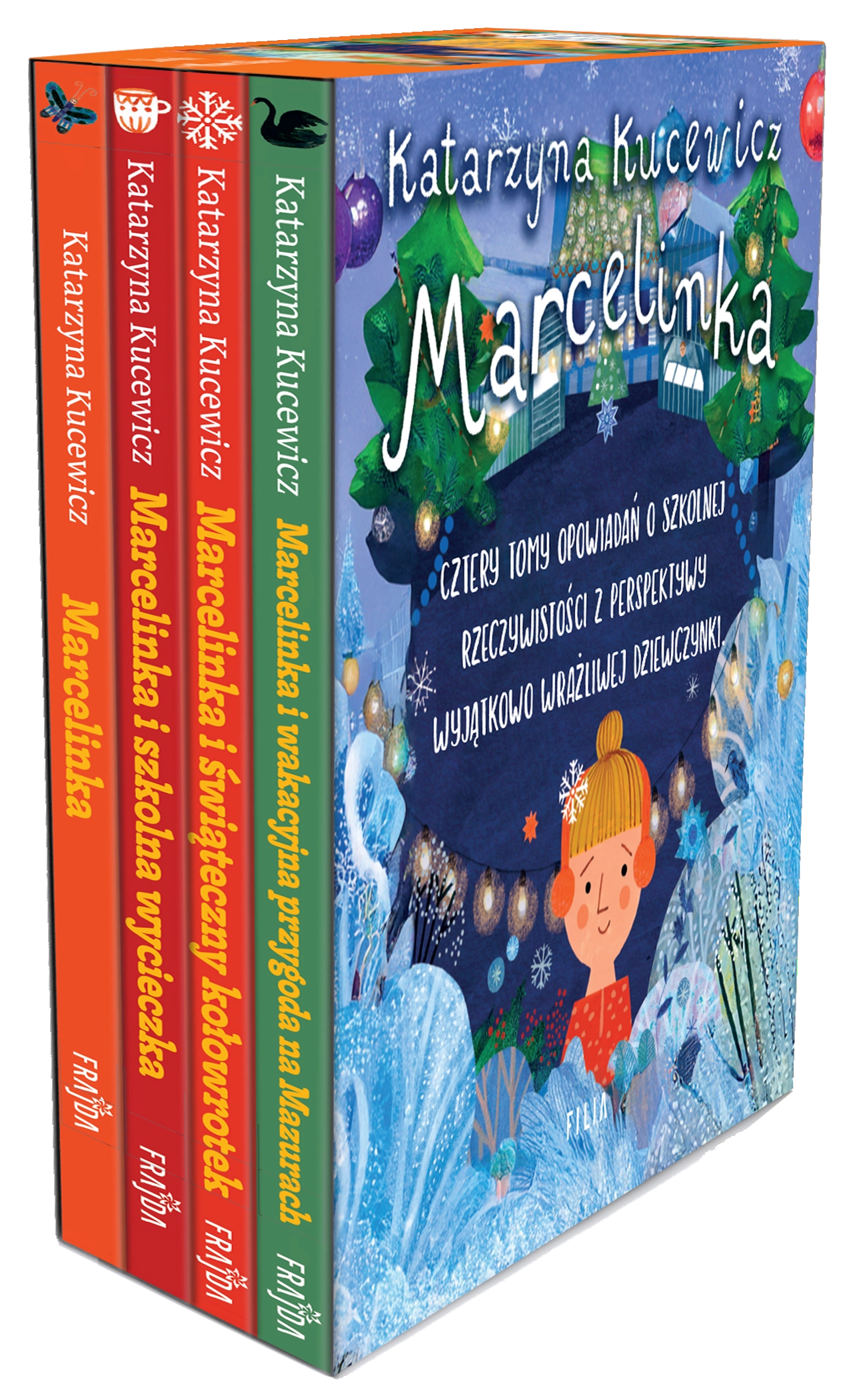 Pakiet: Marcelinka, Marcelinka i świąteczny kołowrotek, Marcelinka i wakacyjna przygoda na Mazurach, Marcelinka i wycieczka szkolna - Książki