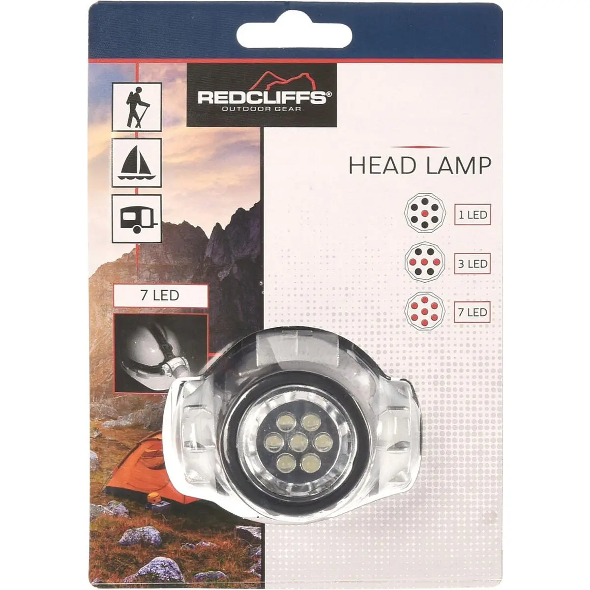 Latarka Czołowa Turystyczna 7 LED Redcliffs - Elektronika i akcesoria